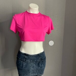 PINK Victoria's Secret Bright Pink Crop Top